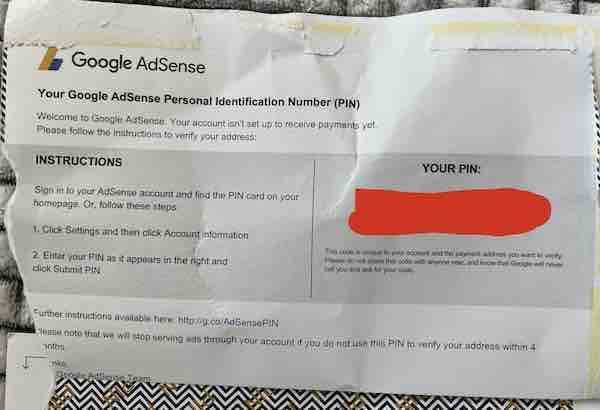 Google AdSense 验证信内容